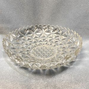 Mt Vernon imperial Pressed Crystal Crisscross Inverted Diamond Pattern Bowl